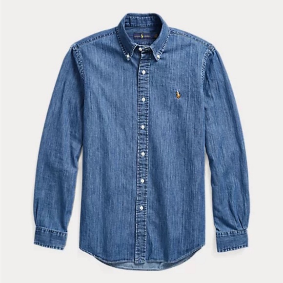 NWT Polo Ralph Lauren Men’s Classic Fit Denim Button Down Long Sleeve Shirt. 2XL - Picture 1 of 12